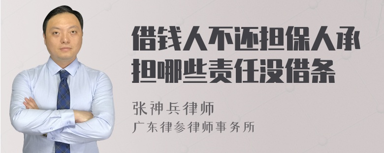 借钱人不还担保人承担哪些责任没借条