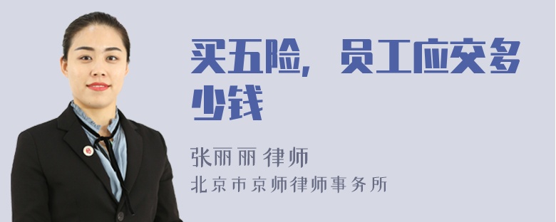 买五险，员工应交多少钱