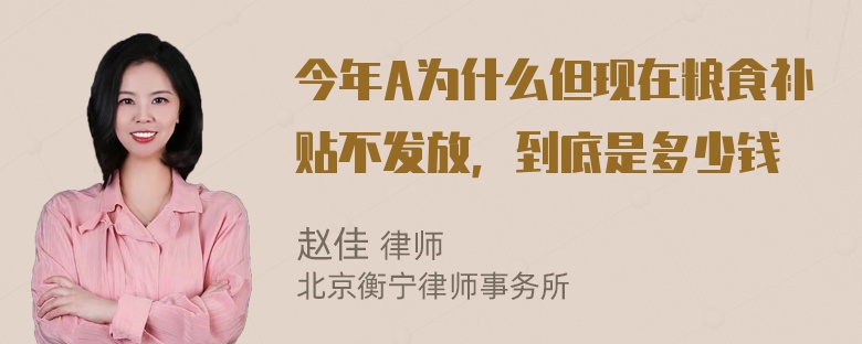 今年A为什么但现在粮食补贴不发放，到底是多少钱