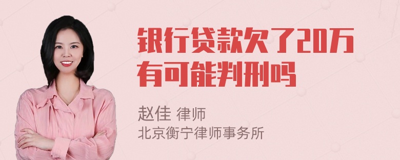 银行贷款欠了20万有可能判刑吗