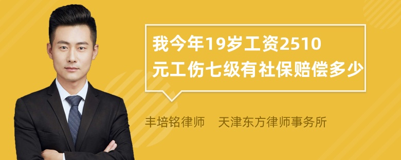 我今年19岁工资2510元工伤七级有社保赔偿多少