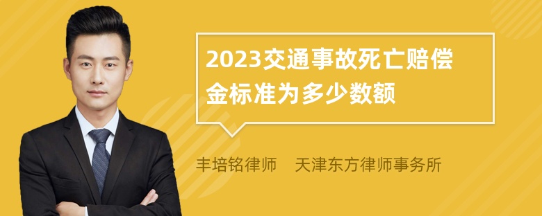 2023交通事故死亡赔偿金标准为多少数额