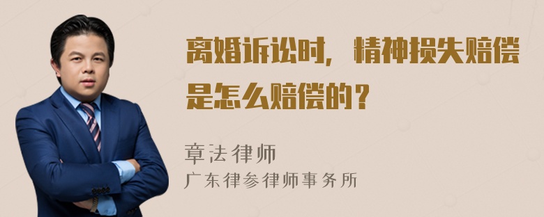 离婚诉讼时，精神损失赔偿是怎么赔偿的？