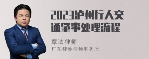 2023泸州行人交通肇事处理流程