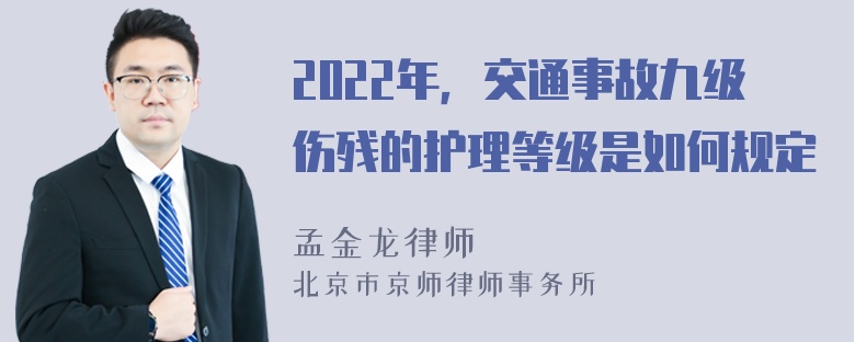 2022年，交通事故九级伤残的护理等级是如何规定