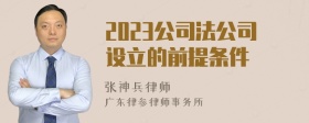 2023公司法公司设立的前提条件