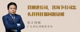 我刚进公司，咨询下公司怎么开具社保问题证明