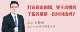 打官司离的婚，关于离婚孩子抚养费是一次性付清吗？