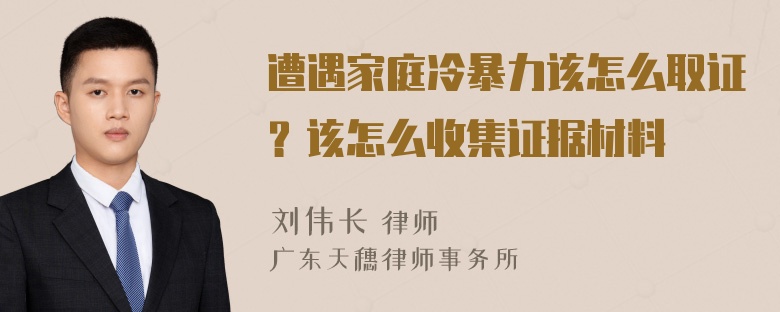 遭遇家庭冷暴力该怎么取证？该怎么收集证据材料