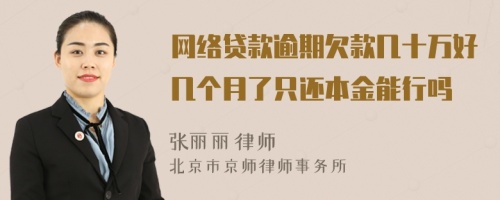 网络贷款逾期欠款几十万好几个月了只还本金能行吗