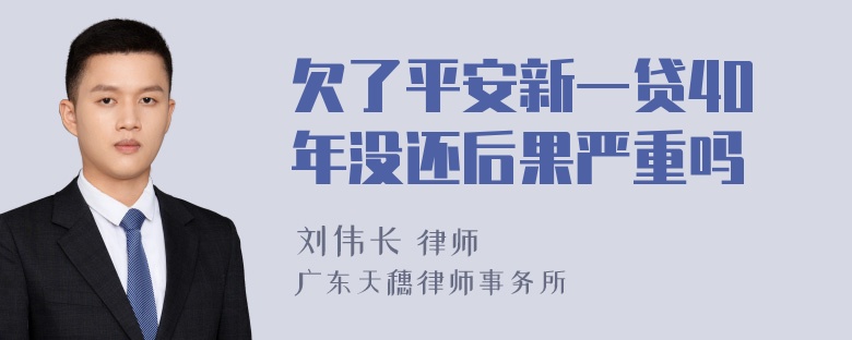 欠了平安新一贷40年没还后果严重吗