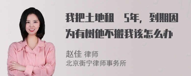 我把土地租別5年，到期因为有树他不搬我该怎么办