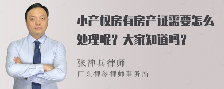 小产权房有房产证需要怎么处理呢？大家知道吗？