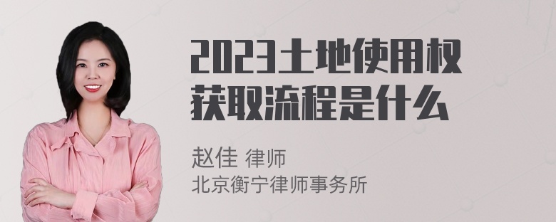 2023土地使用权获取流程是什么