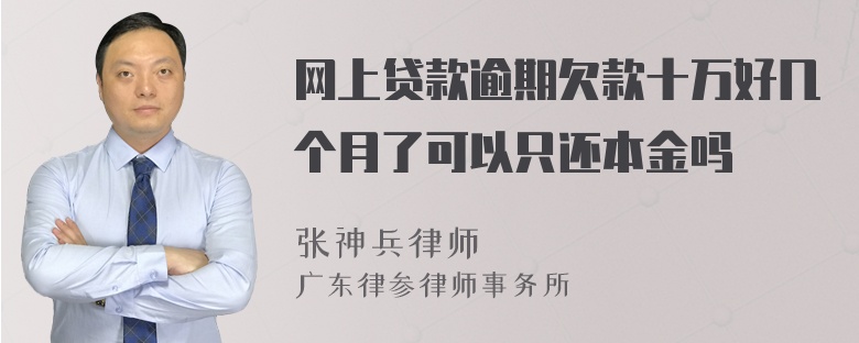 网上贷款逾期欠款十万好几个月了可以只还本金吗