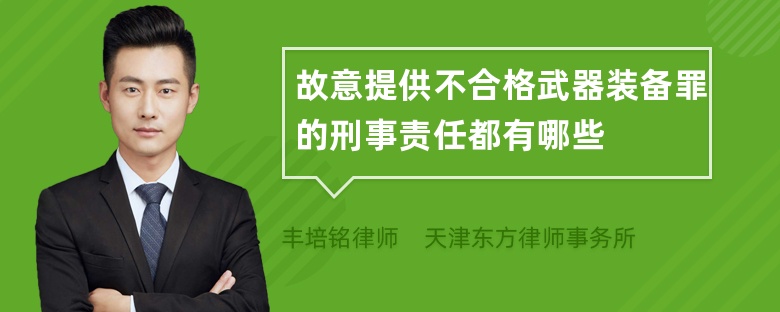 故意提供不合格武器装备罪的刑事责任都有哪些