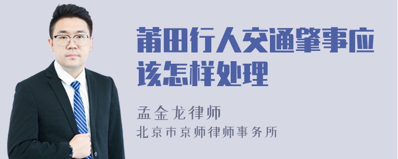 莆田行人交通肇事应该怎样处理