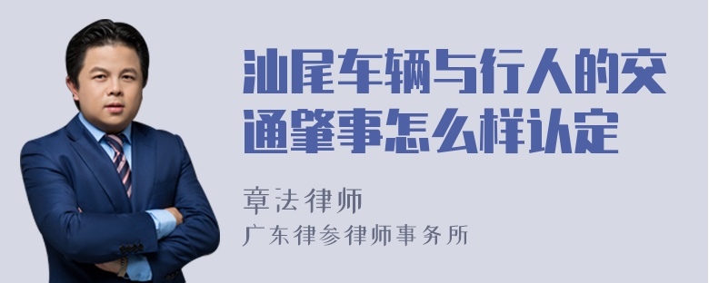 汕尾车辆与行人的交通肇事怎么样认定