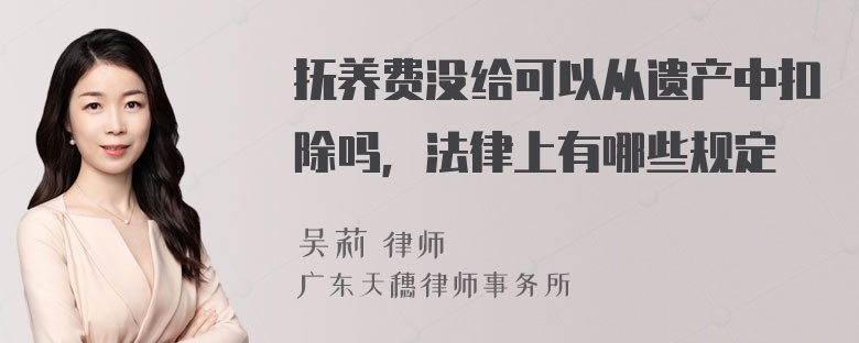 抚养费没给可以从遗产中扣除吗，法律上有哪些规定