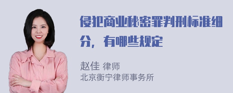 侵犯商业秘密罪判刑标准细分，有哪些规定