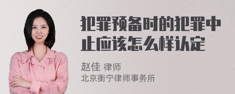 犯罪预备时的犯罪中止应该怎么样认定