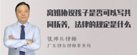 离婚协议孩子是否可以写共同抚养，法律的规定是什么