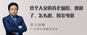 我个人交的养老保险、想退了、怎么退、按多少退