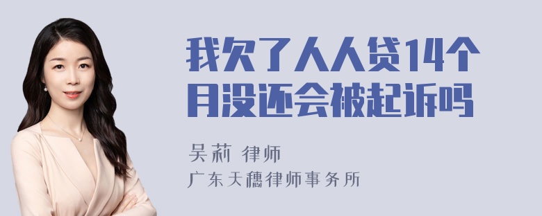 我欠了人人贷14个月没还会被起诉吗