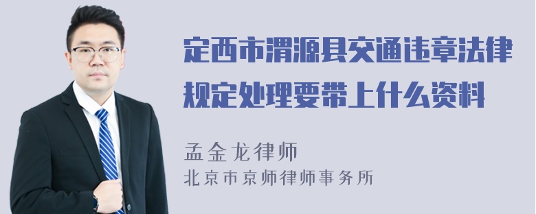 定西市渭源县交通违章法律规定处理要带上什么资料