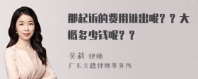 那起诉的费用谁出呢？？大概多少钱呢？？