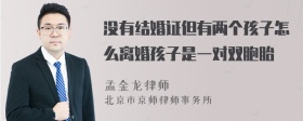 没有结婚证但有两个孩子怎么离婚孩子是一对双胞胎