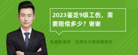 2023鉴定9级工伤，需要赔偿多少？谢谢