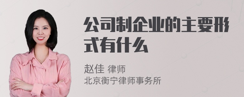 公司制企业的主要形式有什么