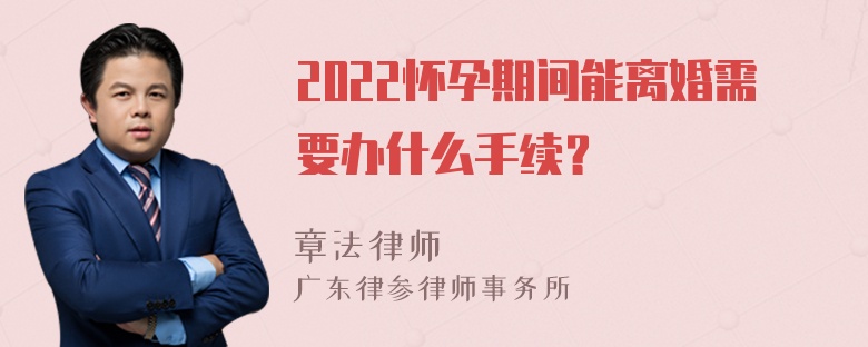 2022怀孕期间能离婚需要办什么手续？