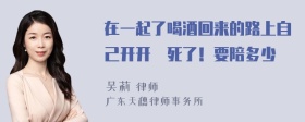 在一起了喝酒回来的路上自己开开捽死了！要陪多少