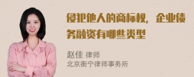 侵犯他人的商标权，企业债务融资有哪些类型