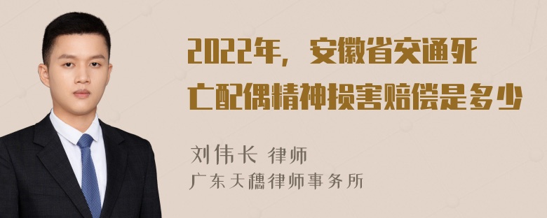 2022年，安徽省交通死亡配偶精神损害赔偿是多少