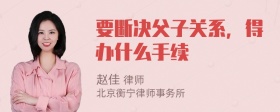 要断决父子关系，得办什么手续