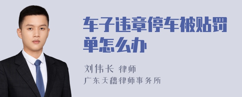 车子违章停车被贴罚单怎么办