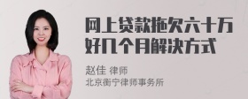 网上贷款拖欠六十万好几个月解决方式