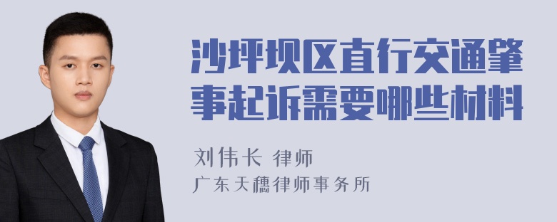 沙坪坝区直行交通肇事起诉需要哪些材料