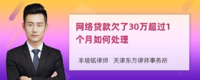 网络贷款欠了30万超过1个月如何处理