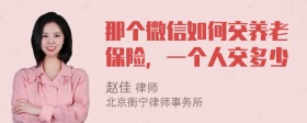 那个微信如何交养老保险，一个人交多少