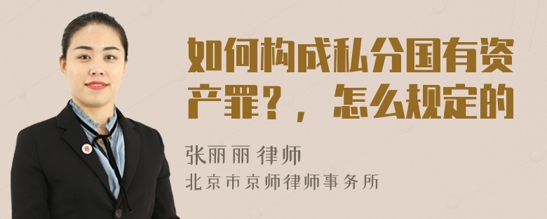 如何构成私分国有资产罪？，怎么规定的