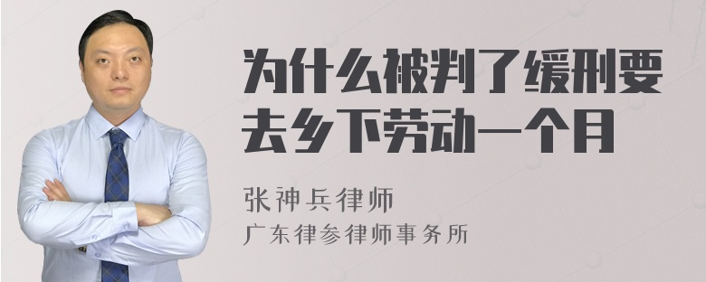 为什么被判了缓刑要去乡下劳动一个月