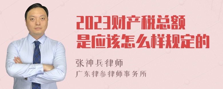 2023财产税总额是应该怎么样规定的