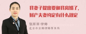 我妻子提出要和我离婚了，财产夫妻约定有什么规定