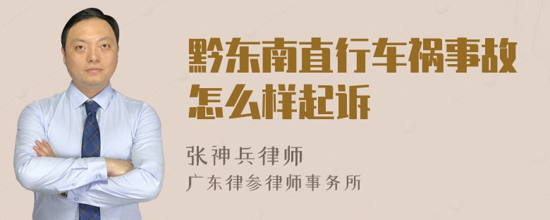 黔东南直行车祸事故怎么样起诉