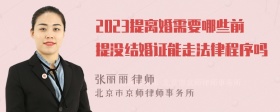 2023提离婚需要哪些前提没结婚证能走法律程序吗