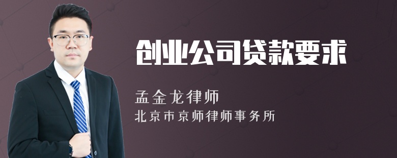 创业公司贷款要求